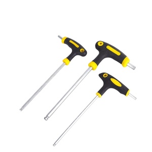 Clé hexagonale bicolore avec poignée en canne, en acier au carbone 45, haute dureté, pointe sphérique allongée, pour l'entretien des machines-outils, fourniture d'usine - Product Image 1