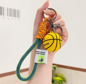 Cute Basketball Plastic Keychain Wholesale 3D Sports Pendant Custom Exquisite Unisex <b>Car</b> Backpack Key <b>Ornament</b> - Product Image 3