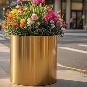 Pot de fleurs <span class=keywords><strong>rectangulaire</strong></span> en acier inoxydable <span class=keywords><strong>pas</strong></span> <span class=keywords><strong>cher</strong></span>, grand format, en métal - Product Image 5