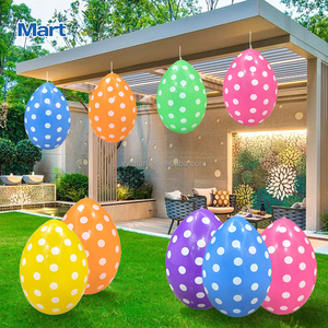 Oferta Especial: Huevos de Pascua Inflables, Adornos Colgantes Blancos con Puntos para Decoración de Jardín en Primavera y Pascua - Product Image 2