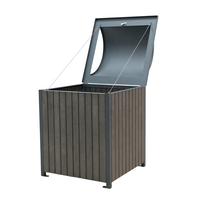 Conteneur à déchets extérieur sur mesure en composite bois-plastique de grande taille, poubelle de parc, poubelle de rue, bac à déchets public, bac à ordures commercial