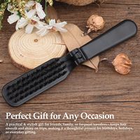 Al por mayor, peine y cepillo para el cabello plegable portátil de viaje con logotipo personalizado, con cerdas de nailon y de jabalí, mango de plástico, para desenredar el cabello
