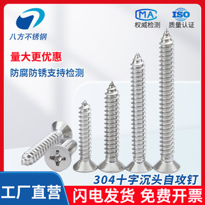 Stainless Steel Self Tapping Screws M2 M3 M4 Cross Head Countersunk For Wood Metric Fasteners Grade A2 70 - Product Image 2