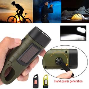 Lampe de poche LED à manivelle, alimentée par énergie solaire, équipement de survie rechargeable, torche à dynamo pour la pêche, la navigation de plaisance et la randonnée - Product Image 2