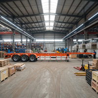 Semi-remorque à châssis en acier à poutre droite, système de suspension pneumatique, capacité 15-60T, pour transport de conteneurs 40/20 pieds – Vente chaude usine