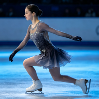 Robe de patinage artistique à col rond, dégradé noir-gris, manches longues, dos en T, ornée de strass, pour filles et femmes