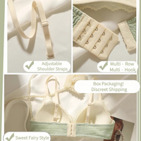Set Bra Tanpa Kawat Berenda untuk Wanita, Push Up untuk Payudara Kecil, Minimizer untuk Payudara Besar, Tipis, Manis, Imut, Set Lingerie Pembentuk Tubuh