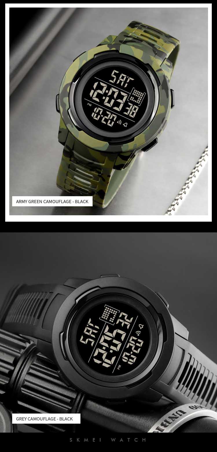 SKMEI 1731 new design made in prc mens digital watch latest PU leather band Waterproof Multi function low moq sports watch facto