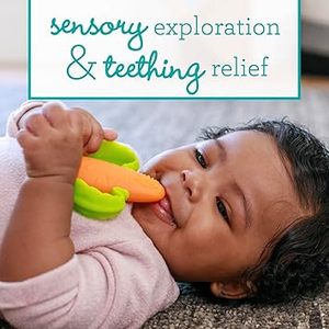 Jouets de dentition pour bébés <span class=keywords><strong>en</strong></span> <span class=keywords><strong>silicone</strong></span> texturé personnalisé soulagement facile carotte maïs Orange jeu sensoriel grignotages <span class=keywords><strong>en</strong></span> forme de sucette de qualité alimentaire - Product Image 5