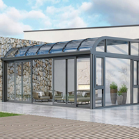 Serre en aluminium de qualité supérieure, véranda en verre avec fenêtres en verre trempé, design moderne pour usage extérieur