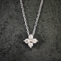 Collier pendentif trèfle porte-bonheur élégant en moissanite GRA pour femme, en argent sterling 925 plaqué rhodium, cadeau d'anniversaire