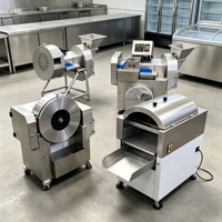 Ronde roestvrijstalen fruit- en groentesnijmachine, stabiele werking voor kantinekeuken en voedselverwerking