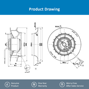 Ventilador Centrífugo Industrial de Curva Inversa de 250 mm, 230 V, ebm-papst R2E250-RA50-01, para Ventilación HVAC - Product Image 4