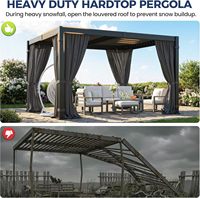 Auvent électrique moderne en aluminium pour terrasses extérieures, pergolas climatisées pour jardins, équipé de bandes lumineuses LED, respectueux de l'environnement