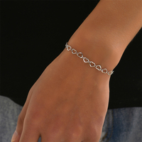Vente en gros de bracelets à chaîne tendance en forme de cœur en acier inoxydable pour dames et garçons pour les fêtes