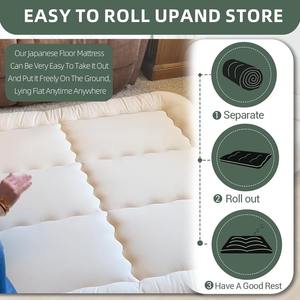 Tatami-Matratzen auflage im japanischen Stil Faltbares Roll-Up-Bett für die Verwendung mit mehreren Szenarien wie <span class=keywords><strong>Camping</strong></span>-Gästezimmer - Product Image 4