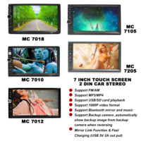 Stereo Mobil Layar Sentuh LCD Universal 7 Inch dengan Amplifier Besar untuk Kamera Mundur Double Din