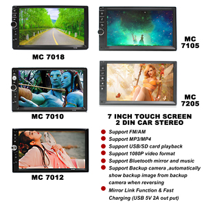 Phổ Big khuếch đại 7 inch màn hình cảm ứng đài phát thanh hệ thống máy nghe nhạc 2DIN 2 DIN màu xanh răng đôi DIN xe Stereo với máy ảnh - Product Image 4