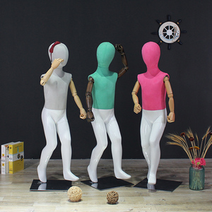 Vải bao phủ sợi thủy tinh trẻ em trừu tượng đầy đủ cơ thể con trai giá rẻ mannequin Dummy với cánh tay bằng gỗ để bán - Product Image 2