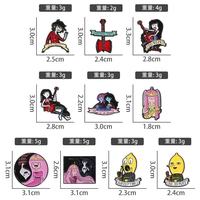 En gros, épingles en métal à l'effigie de personnages de dessins animés, broches en alliage créatives et uniques Adventure Time, épingles décoratives polyvalentes pour sacs à dos et vêtements