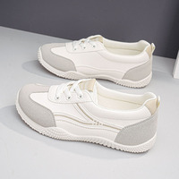 Chaussures de marche respirantes en cuir pleine fleur à lacets, bout rond, semelle en caoutchouc, chaussures décontractées pour l'extérieur et le campus