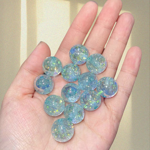 Kunsi Card Cuentas redondas de lámina de color óptico de 16mm se pueden roscar con orificio recto para cadenas de teléfonos móviles DIY, llave, - Product Image 4