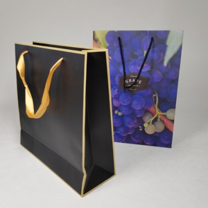 Nhà sản xuất tùy chỉnh cá nhân in logo dập nổi sang trọng màu đen Túi Quà Tặng mua sắm các tông túi giấy - Product Image 6