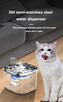 Fontaine à eau automatique pour chat en acier inoxydable et plastique rechargeable électrique 2L, best-seller en gros, pour chats de toutes tailles