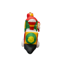 Tren Inflable Navideño de 3.6m (12 pies) con Santa Claus, Cajas de Regalo, Árbol, Bolas de Nieve, Ruedas y Luces LED para Decoración de Jardín Exterior