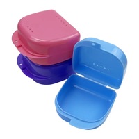 Boîte de rangement pour prothèses dentaires de grande taille personnalisée avec logo, en plastique, pour protège-dents, crochets, conteneur avec trous d'aération, boîte de protection pour fausses dents
