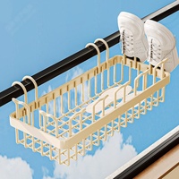 Porte-linge portable en métal peu encombrant pour utilisation intérieure, extérieure et balcon