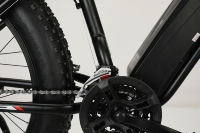 Vélo de montagne électrique à pneus larges de 26 pouces, 350W, batterie au lithium 36V, 21 vitesses, moteur à moyeu arrière, freins à disque, vélo électrique avec roues en alliage à 5 branches