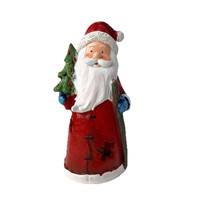 Ornement de Noël en résine époxy, art populaire du Père Noël, sculpture artistique, design personnalisé, lumières de Noël, décoration de la maison