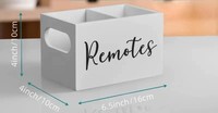 Support de télécommande rectangulaire en bois laqué blanc avec 2 fentes, plateau de rangement de bureau, boîte à bonbons, accessoires
