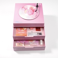 Boîte d'emballage en carton rose personnalisée pour cosmétiques, OEM, vente en gros, boîte cadeau en papier pour tourne-disque sur mesure