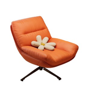 Orange Swivel Lounge Chair Foam Filling Living Room Chair Single Seat Reading Area Chair - Product Image 5