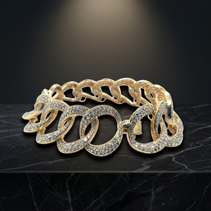 สร้อยข้อมือเพชรแท้ทองคำ 14KT ดีไซน์หรูหรา น้ำหนัก 8-10 กะรัต สำหรับผู้หญิง - Product Image 1