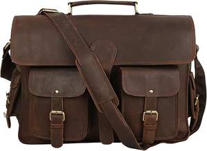 Bolso bandolera de cuero hecho a mano de 18 pulgadas, maletín rústico de grano completo para ordenador, el mejor bolso de hombro para ordenador portátil y oficina - Product Image 4