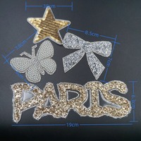 Chine Fabricant Personnalisé Broderie Couronne Sequin Patch Fer sur Sequin Badge pour Veste Chapeaux