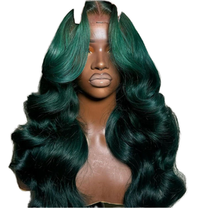 13x4 <b>13x6</b> Full <b>Frontal</b> Vietnamese Human Hair Long Green Color 100% Virgin Hair Glueless Body Wave for <b>Lace</b> Transparent <b>Lace</b> - Product Image 1