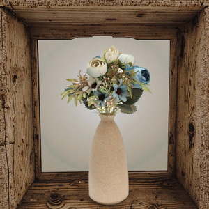 Grand conique en céramique sable glaçure fleur Vase petit bourgeon décoratif grès rustique poterie maison luxe Art déco Simple côtier - Product Image 4