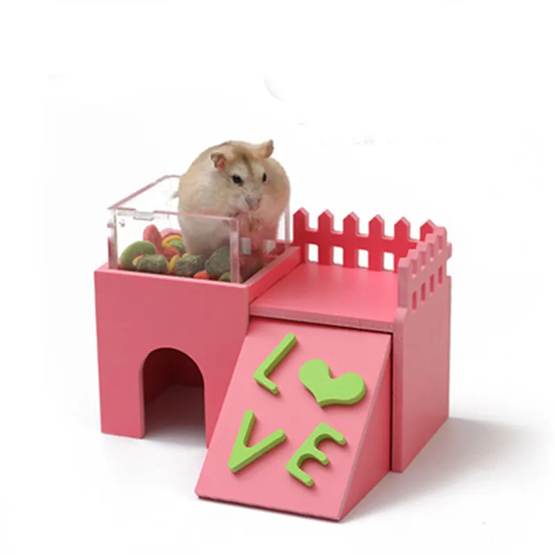 Rumah Hamster Kayu PMMC Kandang Hamster Hewan Peliharaan Aman Alami