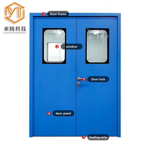 أبواب غرف نظيفة صناعية من الفولاذ المقاوم للصدأ من شركة واي تي الطبية مع ختم تي بي إي وقلب من الألومنيوم على شكل خلية النحل، معتمدة من الآيزو/سي إي للاستخدام في المستشفيات - Product Image 3