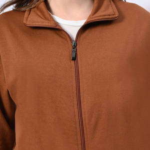 Female Loose Fit Oversized Fleece Hoodie with <b>Zipper</b> Front Cozy Winter Casual Outerwear - Product Image 2