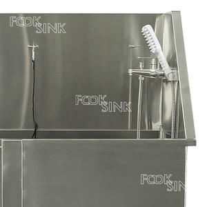 Lavabo multifunción fácil de limpiar para perros Bañera de aseo para perros de acero inoxidable 304 - Product Image 3