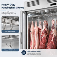 Réfrigérateur Commercial de Boucherie en Acier Inoxydable pour Viande Suspendue, Congélateur Profond pour Bœuf et Porc