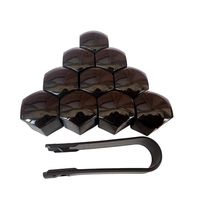 Nom du produit : Kit de 20+1 couvre-écrous de roue, capuchons de protection hexagonaux en plastique de 17 mm, 19 mm, 21 mm avec clip de retrait