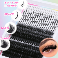 En gros, Kit de cils individuels mixtes en faux vison naturel, cils en grappe à pointes avec base, DIY, avec logo personnalisé