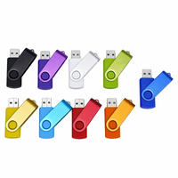 Logo personnalisé populaire clé USB pivotante 1 to 2 to 4GB 8GB 16GB 32GB 64GB lecteurs USB bon marché en vrac 2.0/3.0 avec impression de logo