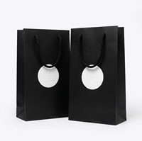 Sacs en papier mat personnalisés de luxe avec logo, poignées en coton, pour emballage cadeau, vente au détail, bijouterie, vêtements, chaussures, promotion